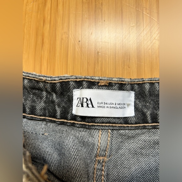 Zara wide leg grey jeans flare 2 / 34 - Picture 2 of 4